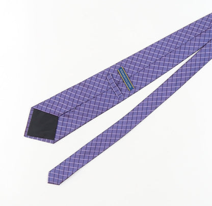 Mens Dehavilland Purple Geometric 100% Silk  Tie
