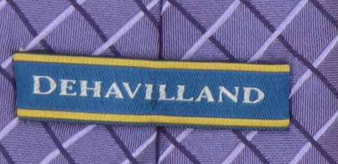 Mens Dehavilland Purple Geometric 100% Silk  Tie