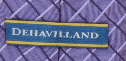 Mens Dehavilland Purple Geometric 100% Silk  Tie