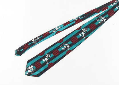 Mens Disney Multicoloured Striped 100% Polyester Slim Tie