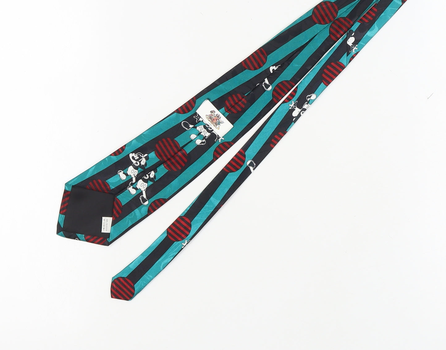Mens Disney Multicoloured Striped 100% Polyester Slim Tie