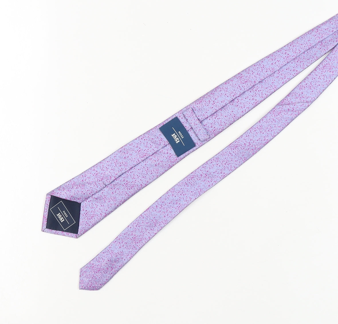 Moss 1851 Men's Purple Silk Slim Tie, Floral Pattern - One Size