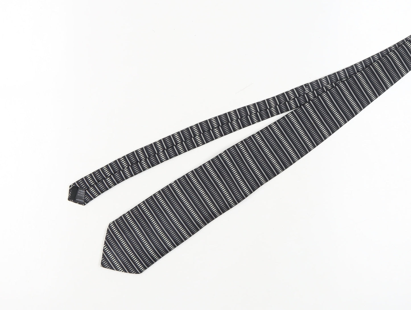 Marks and Spencer Black Silk Geometric Men's Tie