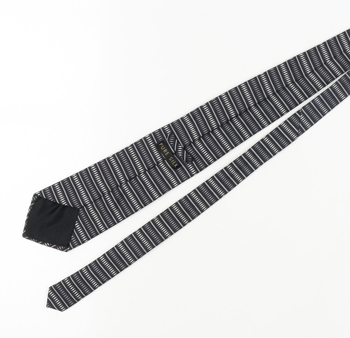 Marks and Spencer Black Silk Geometric Men's Tie