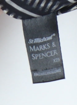 Marks and Spencer Black Silk Geometric Men's Tie