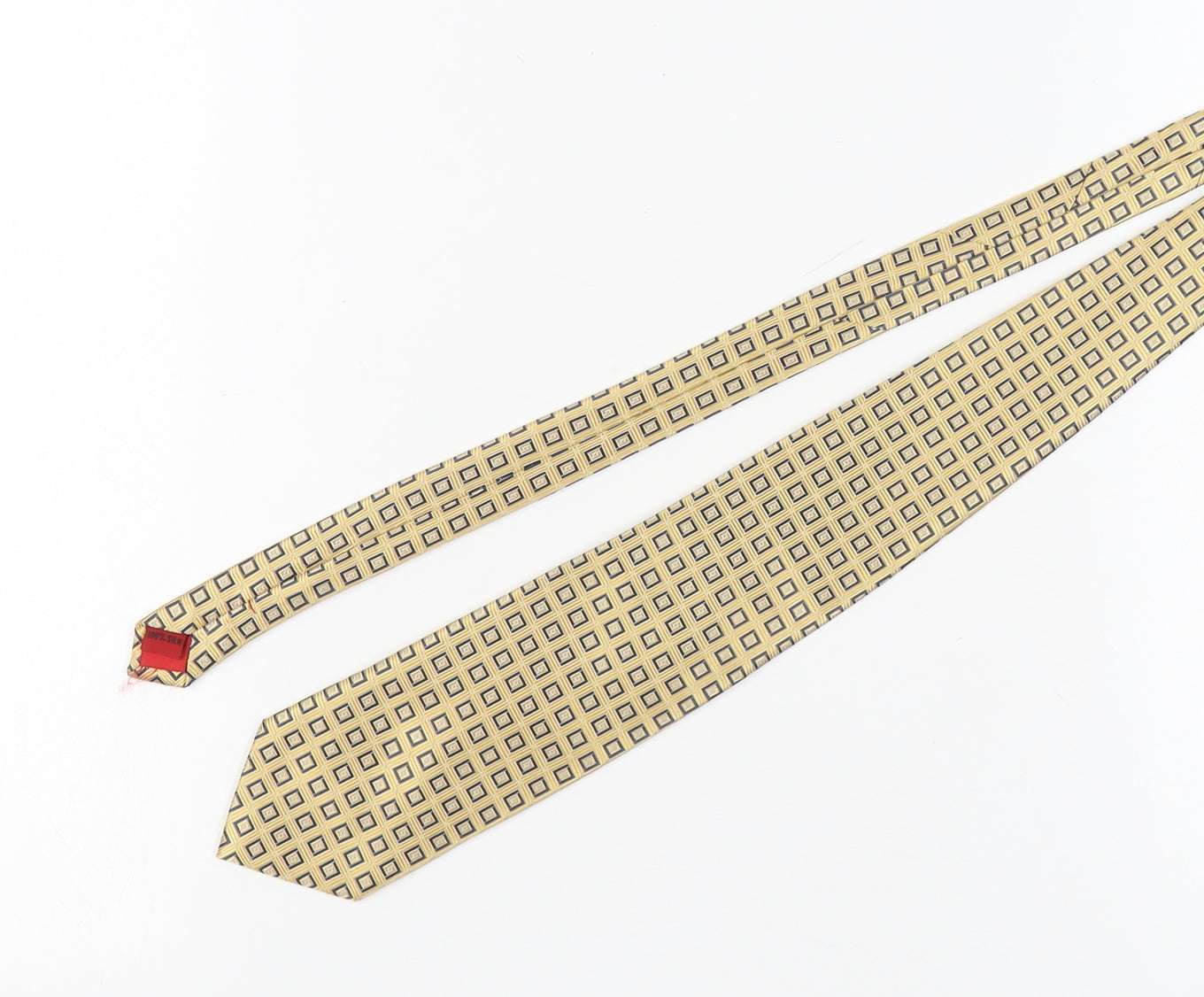 Mens Berwin & Berwin Beige Geometric 100% Silk  Tie
