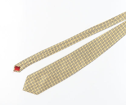 Mens Berwin & Berwin Beige Geometric 100% Silk  Tie
