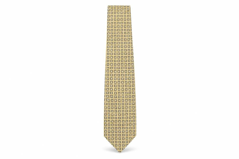 Mens Berwin & Berwin Beige Geometric 100% Silk  Tie