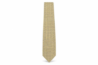 Mens Berwin & Berwin Beige Geometric 100% Silk  Tie