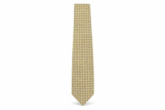 Mens Berwin & Berwin Beige Geometric 100% Silk  Tie