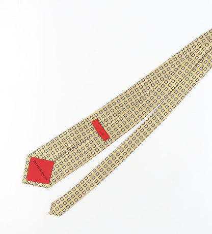 Mens Berwin & Berwin Beige Geometric 100% Silk  Tie