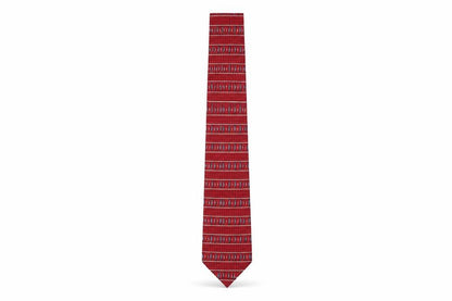 Mens Van Heusen Red Geometric 100% Silk  Tie