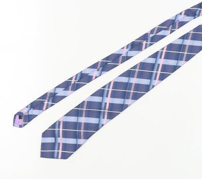 Jeff Banks Men's Blue Checked Silk Tie