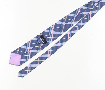 Jeff Banks Men's Blue Checked Silk Tie