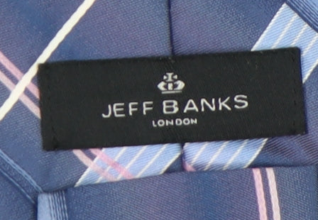 Jeff Banks Men's Blue Checked Silk Tie