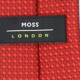 Moss London Men's Red Slim Geometric Tie