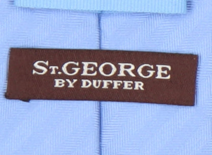St George by Duffer Men's Blue Silk Tie
