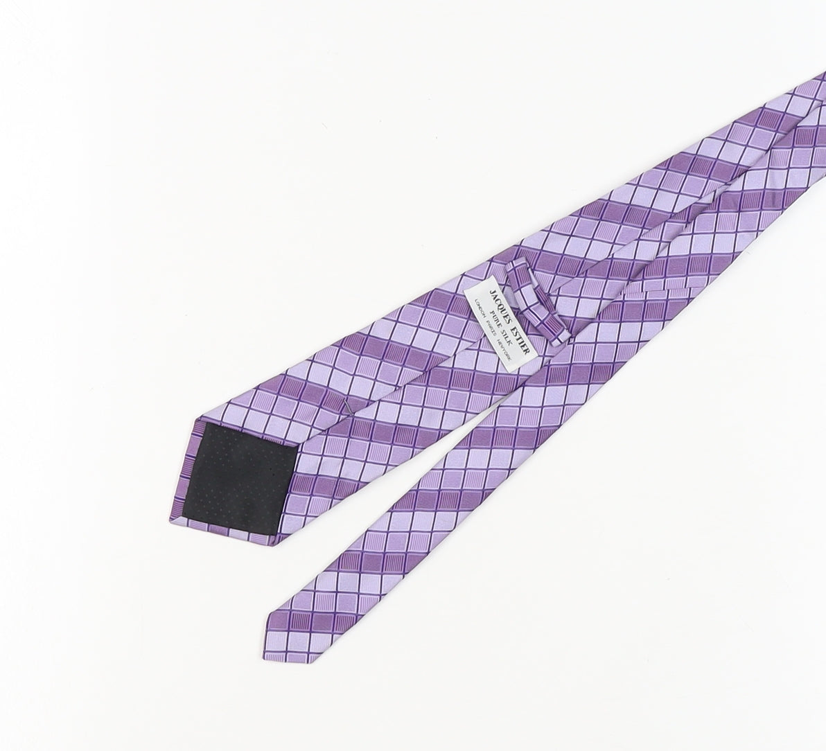 Jacques Ester Purple Plaid Silk Men's Tie - Elegant Style