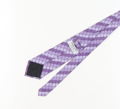 Jacques Ester Purple Plaid Silk Men's Tie - Elegant Style