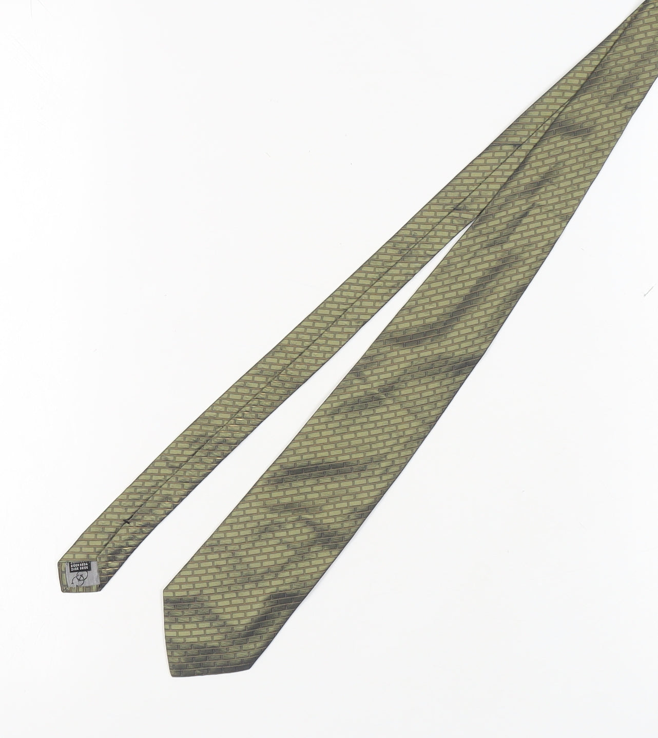 Mens Ciro Citterio Green Geometric 100% Pointed Tie