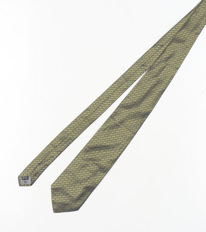 Mens Ciro Citterio Green Geometric 100% Pointed Tie