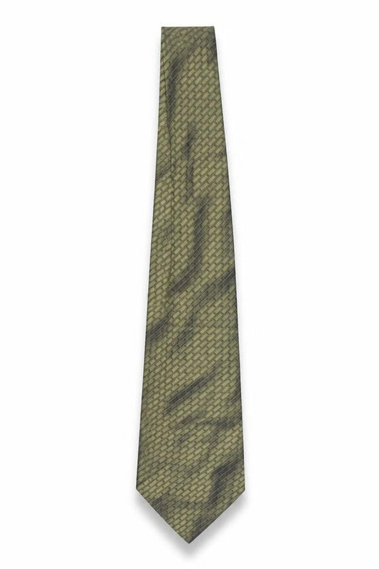 Mens Ciro Citterio Green Geometric 100% Pointed Tie
