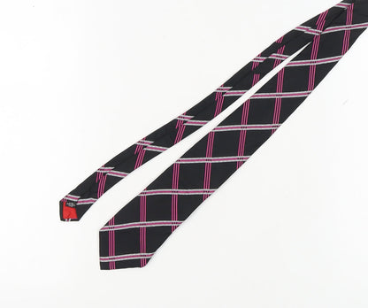 Mens Daniel Hechter Black Plaids & Checks 100% Silk  Tie