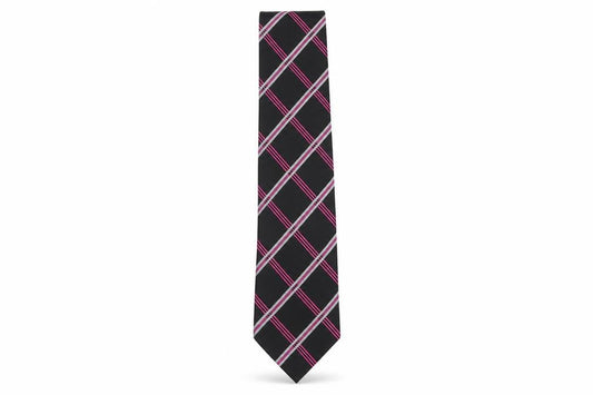 Mens Daniel Hechter Black Plaids & Checks 100% Silk  Tie