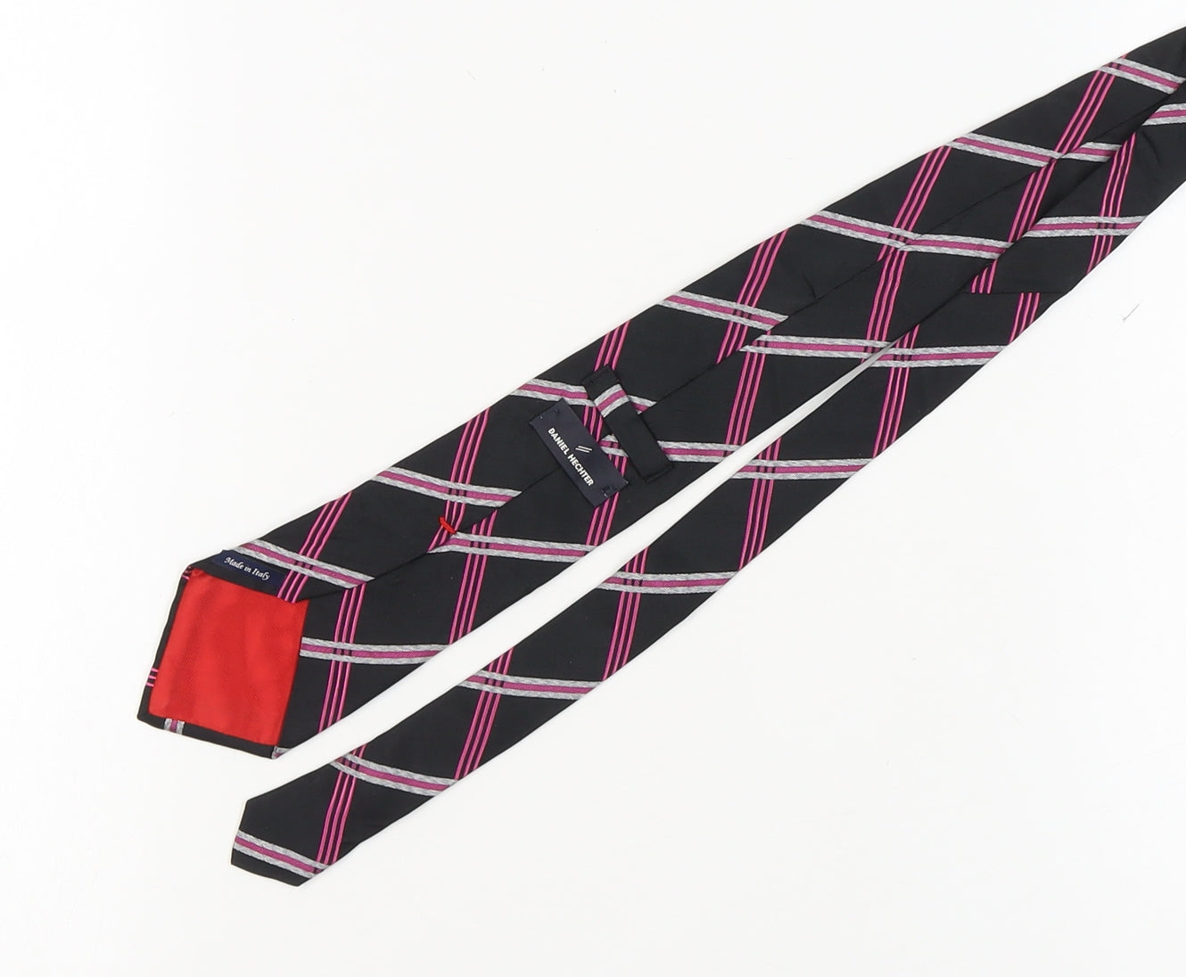 Mens Daniel Hechter Black Plaids & Checks 100% Silk  Tie