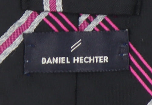 Mens Daniel Hechter Black Plaids & Checks 100% Silk  Tie