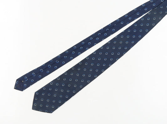 Moss Men's Blue Geometric Silk Tie