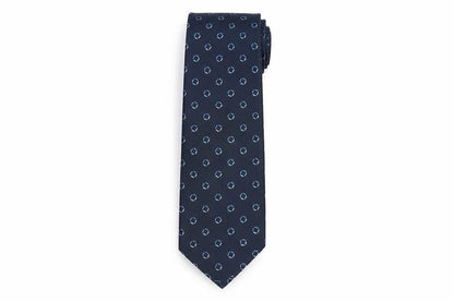 Mens Moss Blue Geometric 100% Silk  Tie