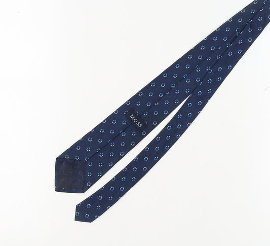 Moss Men's Blue Geometric Silk Tie