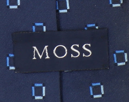 Moss Men's Blue Geometric Silk Tie