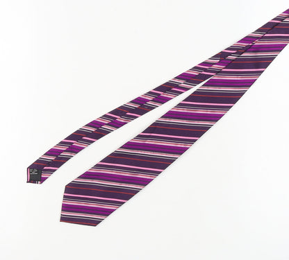 Pierre Cardin Men's Purple Striped Silk Tie One Size