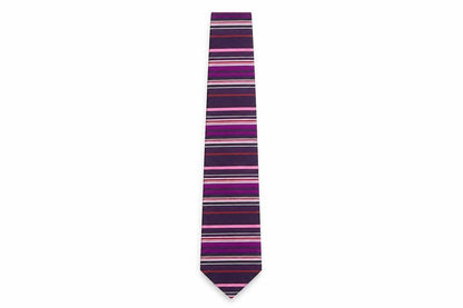 Mens Pierre Cardin Purple Striped 100% Silk  Tie