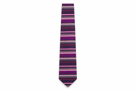 Mens Pierre Cardin Purple Striped 100% Silk  Tie