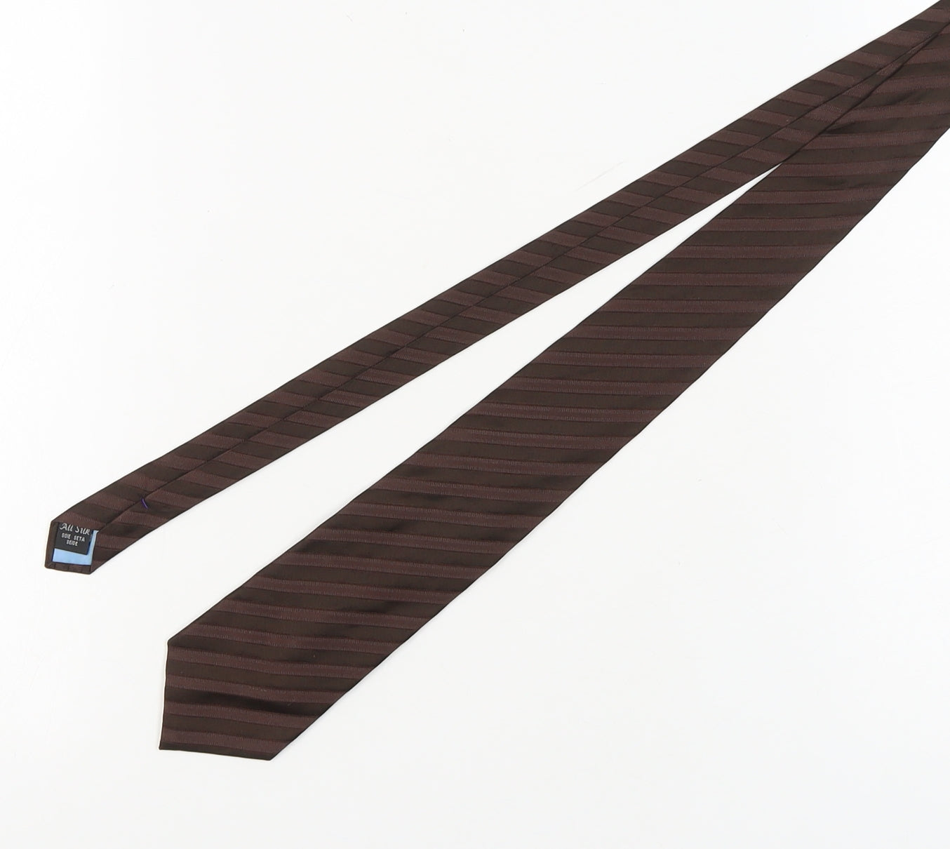 Mens Dehavilland Brown Striped 100% Silk  Tie