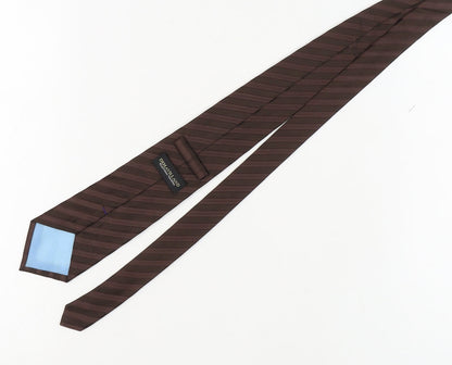 Mens Dehavilland Brown Striped 100% Silk  Tie