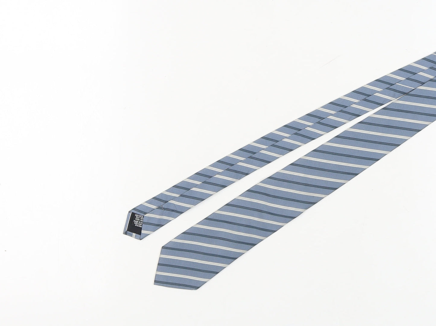 Hugo Boss Men's Blue Striped Silk Designer Tie