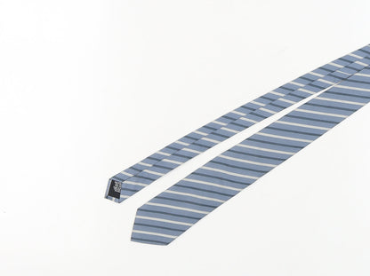 Hugo Boss Men's Blue Striped Silk Designer Tie