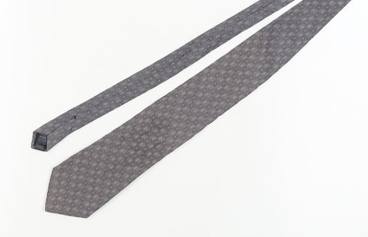 Marks and Spencer Men's Grey Silk Tie Geometric Pattern
