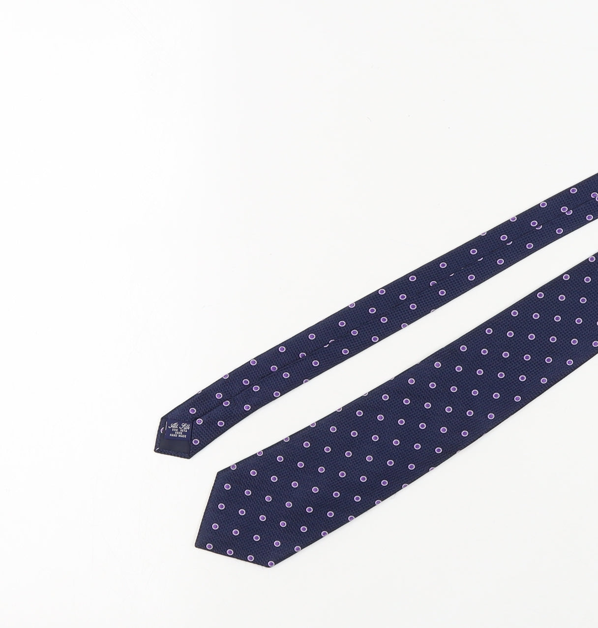 Mens Dehavilland Blue Polka Dot 100% Silk  Tie