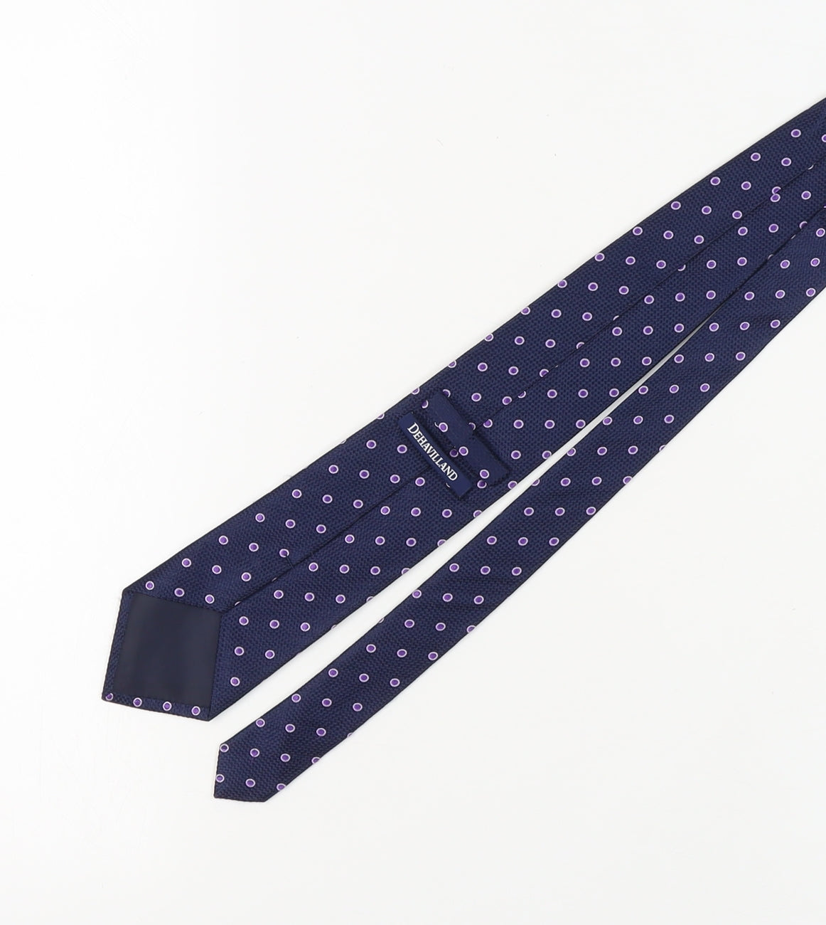 Mens Dehavilland Blue Polka Dot 100% Silk  Tie
