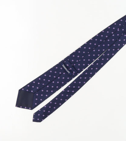 Mens Dehavilland Blue Polka Dot 100% Silk  Tie