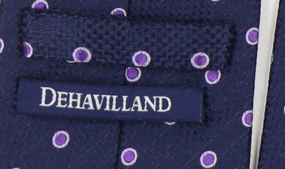 Mens Dehavilland Blue Polka Dot 100% Silk  Tie