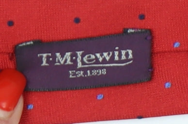 Mens T.M.Lewin Red Polka Dot 100% Silk  Tie