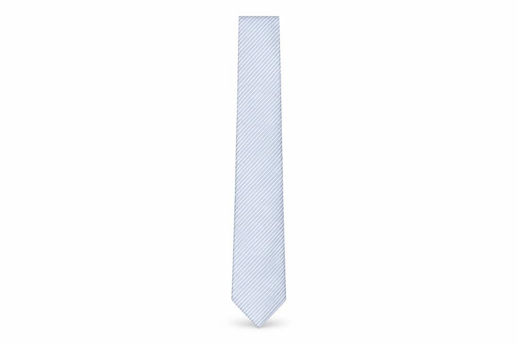 Mens Daniel Hechter Blue Striped 100% Silk Slim Tie