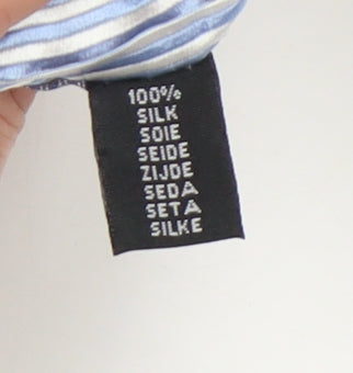 Mens Daniel Hechter Blue Striped 100% Silk Slim Tie