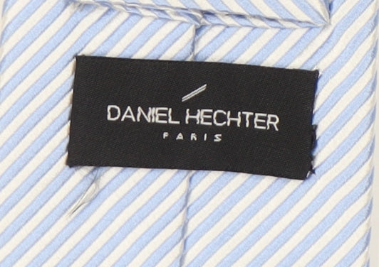 Mens Daniel Hechter Blue Striped 100% Silk Slim Tie